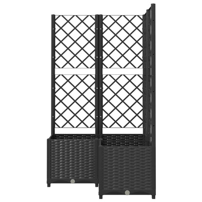 vidaXL Jardinière avec treillis Noir 80x80x136 cm PP