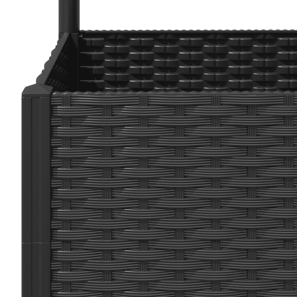 vidaXL Jardinière avec treillis Noir 80x80x136 cm PP
