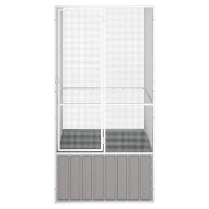 vidaXL Cage à oiseaux Gris 111x107x211,5 cm Acier galvanisé
