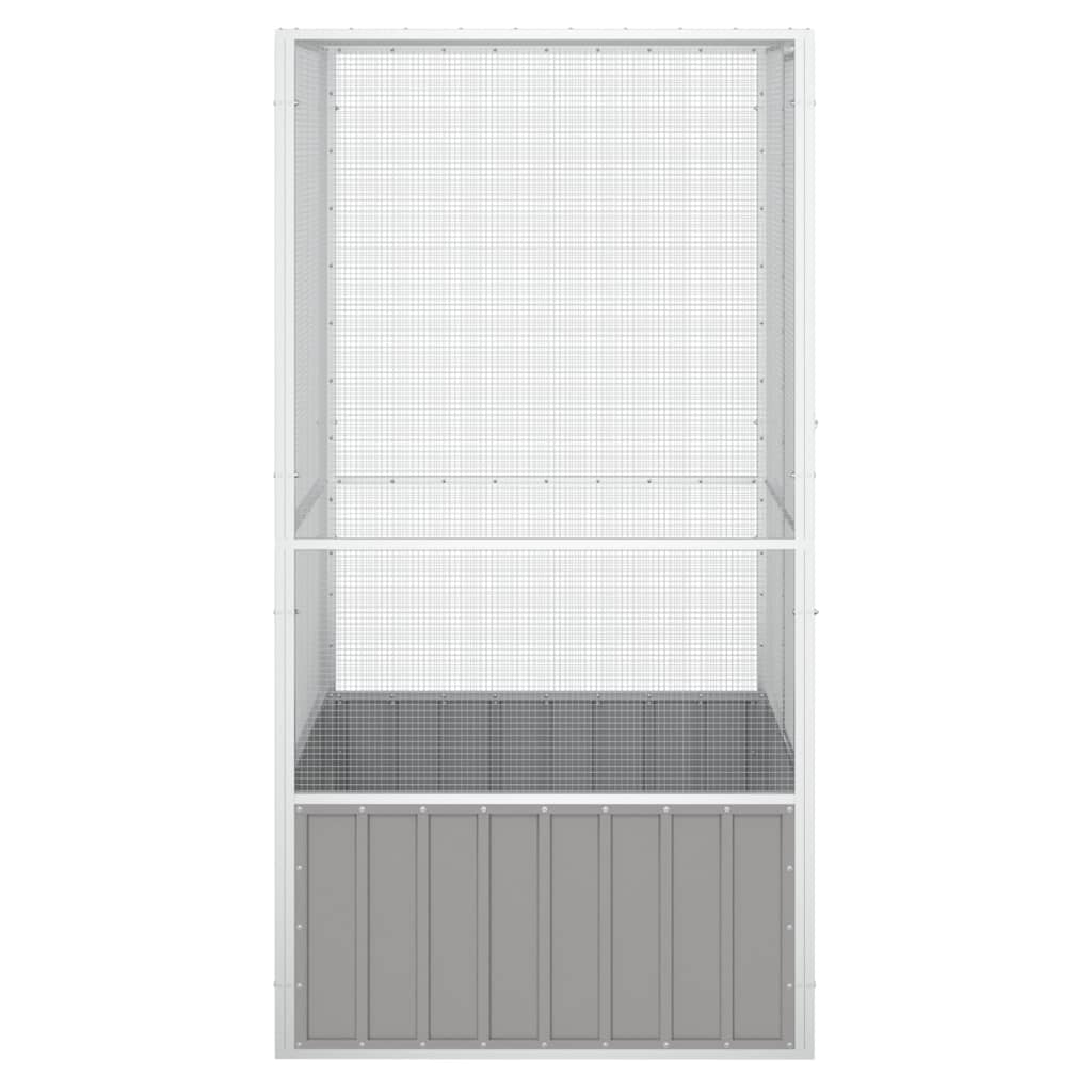 vidaXL Cage à oiseaux Gris 111x107x211,5 cm Acier galvanisé