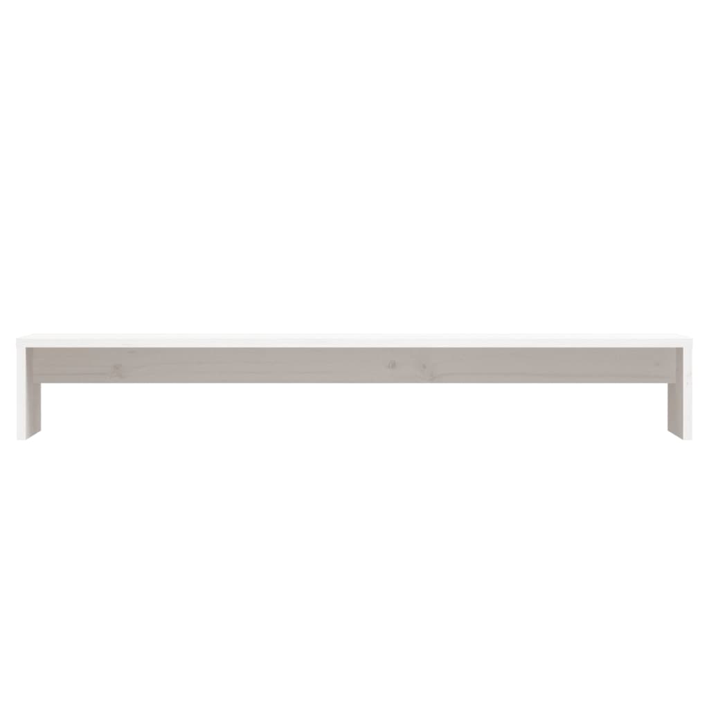 vidaXL Support de moniteur Blanc 100x27x15 cm Bois de pin solide