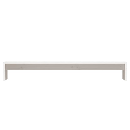 vidaXL Support de moniteur Blanc 100x27x15 cm Bois de pin solide