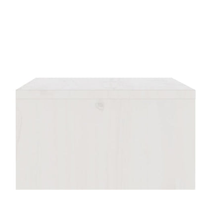 vidaXL Support de moniteur Blanc 100x27x15 cm Bois de pin solide