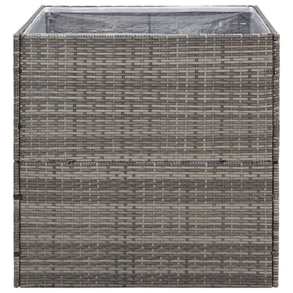vidaXL Jardinière Gris 80x80x80 cm Résine tressée