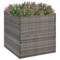 vidaXL Jardinière Gris 80x80x80 cm Résine tressée