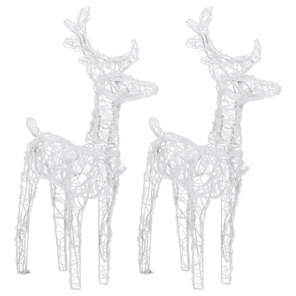 vidaXL Rennes de Noël 2 pcs 80 LED Blanc chaud Acrylique