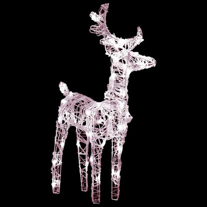 vidaXL Rennes de Noël 2 pcs 80 LED Blanc chaud Acrylique