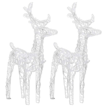 vidaXL Rennes de Noël 2 pcs 80 LED Blanc froid Acrylique