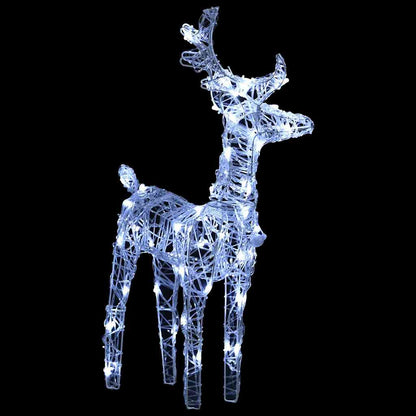 vidaXL Rennes de Noël 2 pcs 80 LED Blanc froid Acrylique