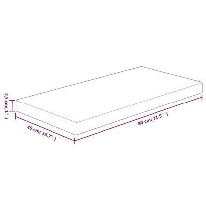 vidaXL Comptoir de salle de bain 80x40x2,5 cm Bois massif non traité