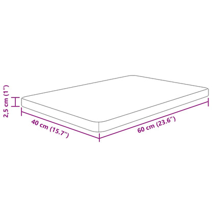 vidaXL Comptoir de salle de bain 60x40x2,5 cm Bois massif non traité