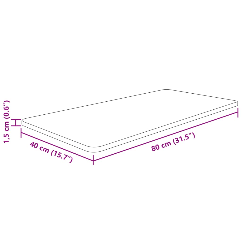 vidaXL Comptoir de salle de bain Marron foncé 80x40x1,5 cm Bois traité