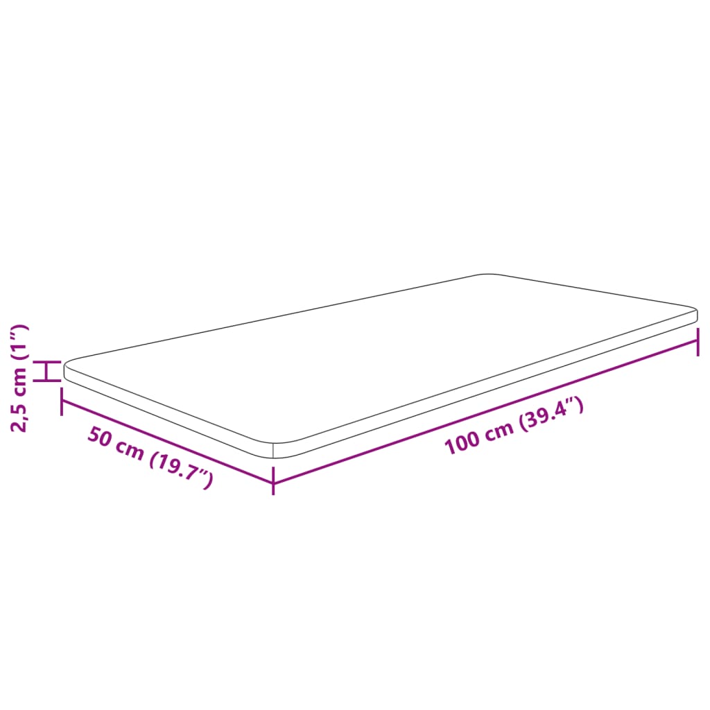 vidaXL Comptoir de salle de bain Marron clair 100x50x2,5cm Bois traité
