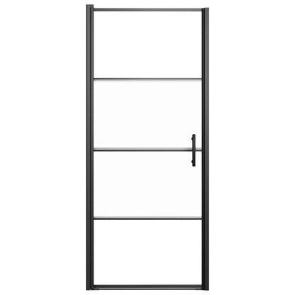 vidaXL Porte de douche 81x195 cm Verre trempé demi-dépoli Noir