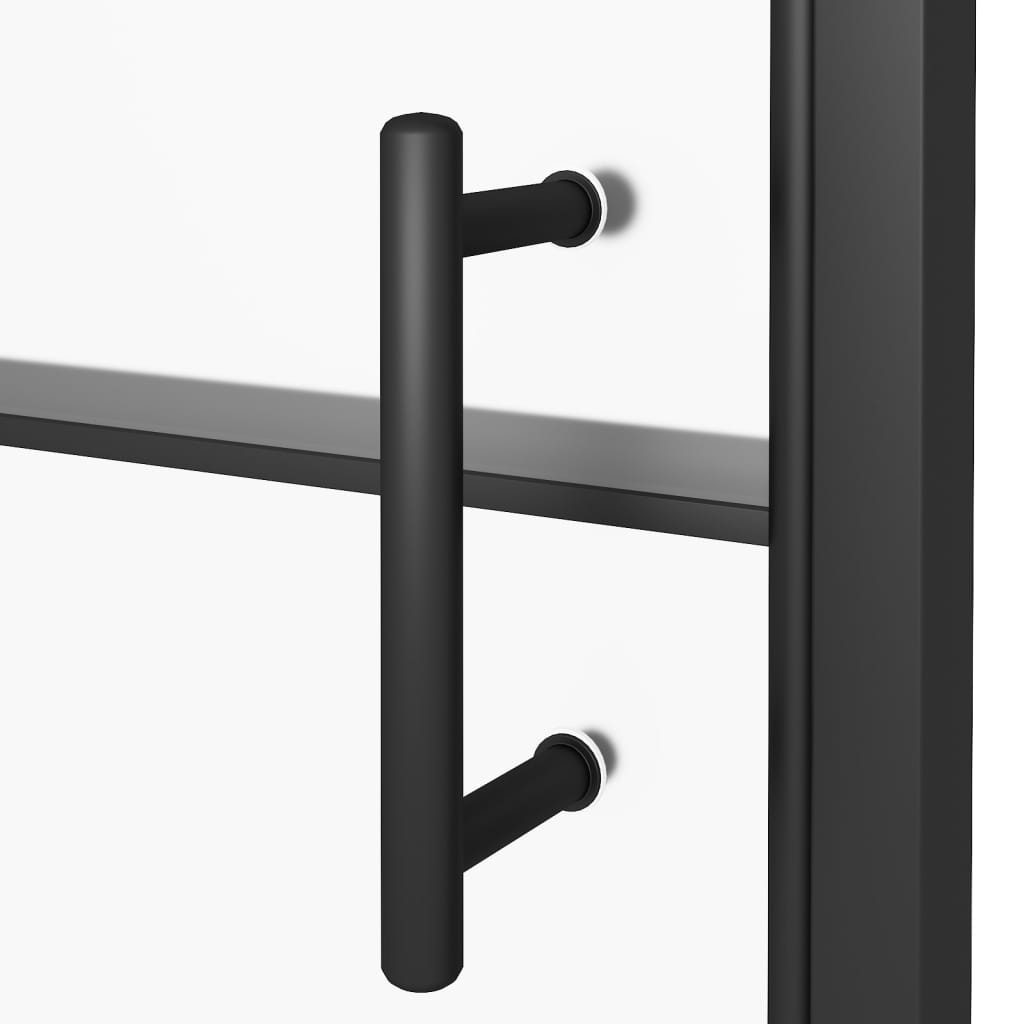 vidaXL Porte de douche 81x195 cm Verre trempé demi-dépoli Noir
