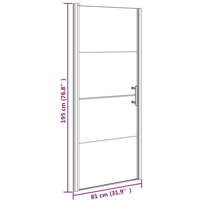 vidaXL Porte de douche 81x195 cm Verre trempé demi-dépoli Noir