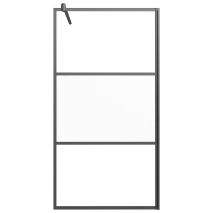 vidaXL Paroi de douche 100x195 cm Verre ESG demi-dépoli Noir