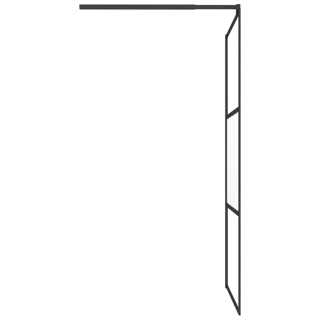 vidaXL Paroi de douche 100x195 cm Verre ESG demi-dépoli Noir