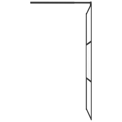 vidaXL Paroi de douche 100x195 cm Verre ESG demi-dépoli Noir