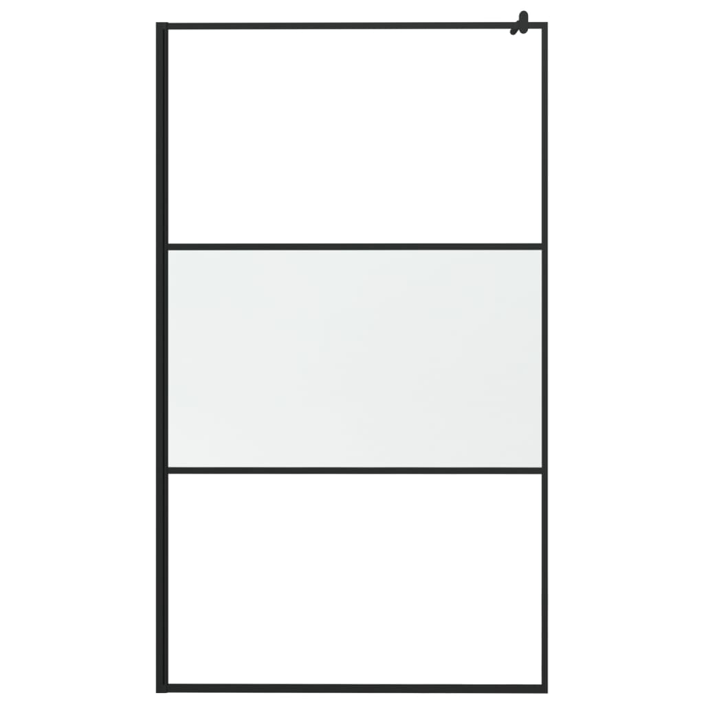 vidaXL Paroi de douche 115x195 cm Verre ESG demi-dépoli Noir