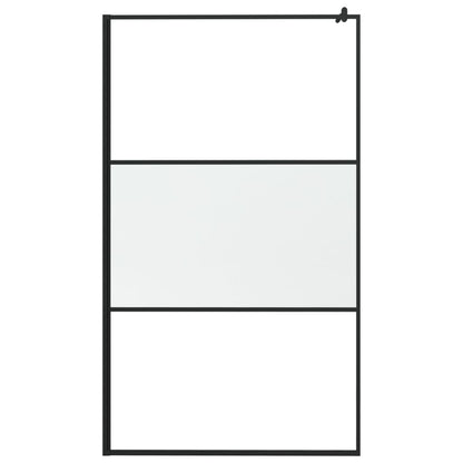 vidaXL Paroi de douche 115x195 cm Verre ESG demi-dépoli Noir