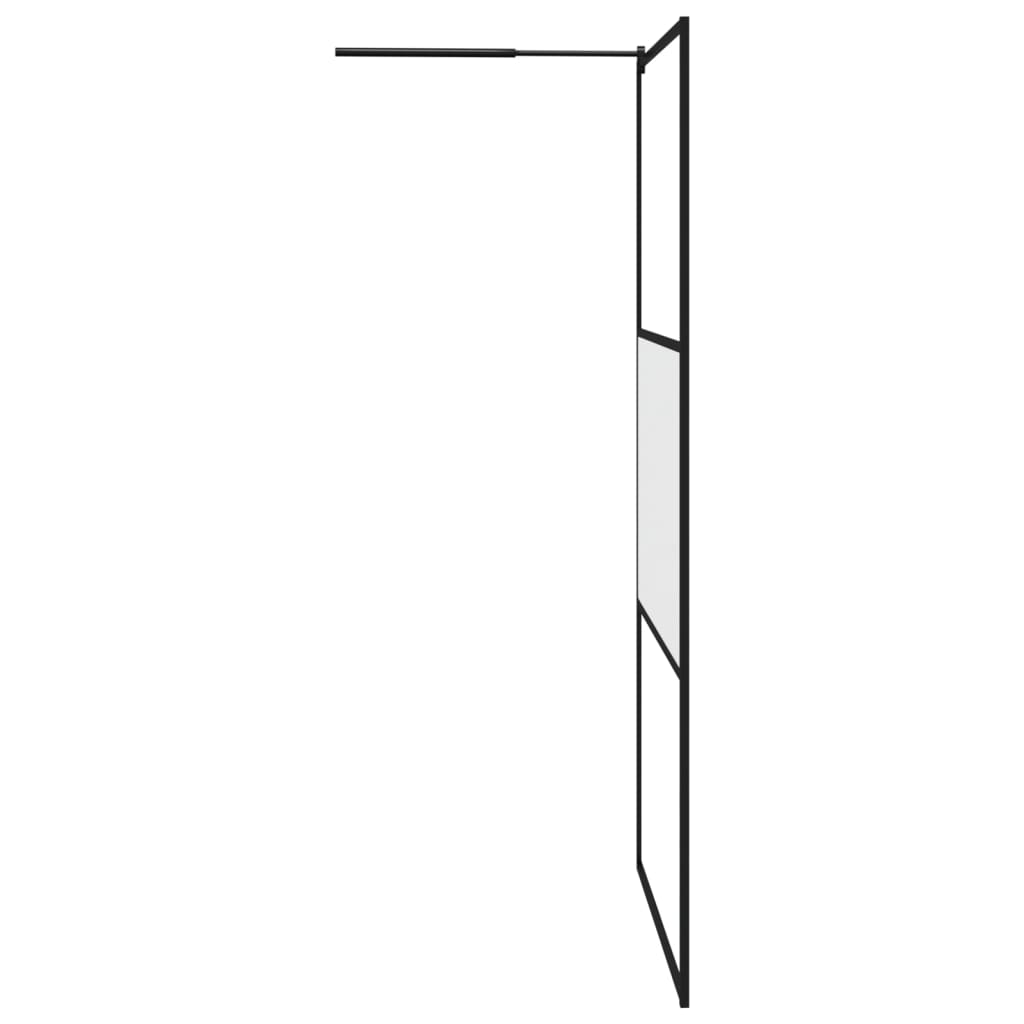 vidaXL Paroi de douche 115x195 cm Verre ESG demi-dépoli Noir