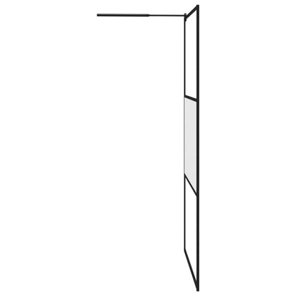 vidaXL Paroi de douche 115x195 cm Verre ESG demi-dépoli Noir