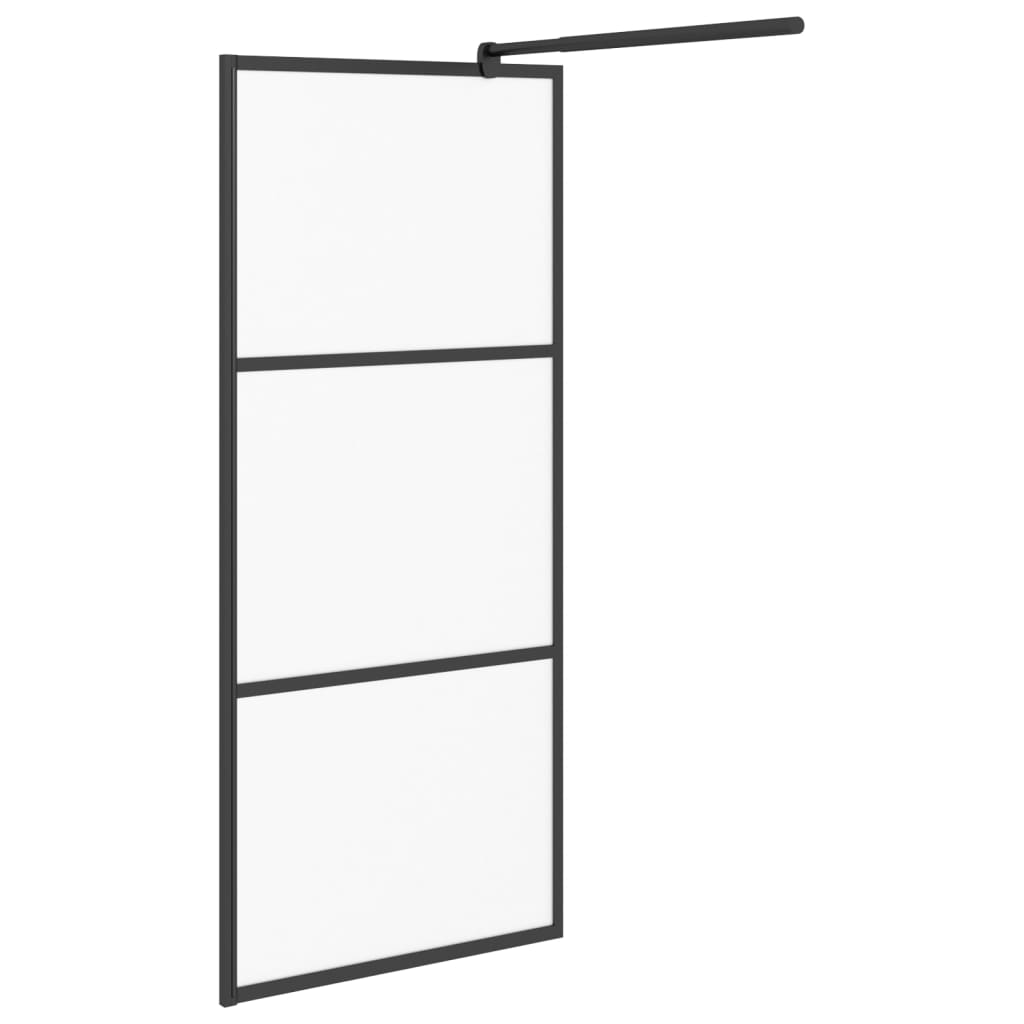 vidaXL Paroi de douche 90x195 cm Verre ESG dépoli Noir