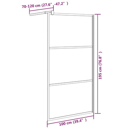 vidaXL Paroi de douche 100x195 cm Verre ESG dépoli Noir