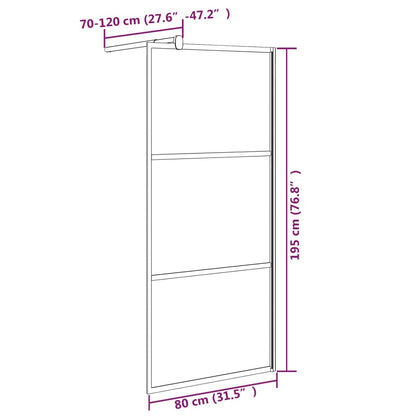 vidaXL Paroi de douche 80x195 cm Verre ESG foncé Noir