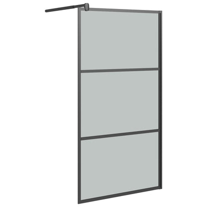 vidaXL Paroi de douche 115x195 cm Verre ESG foncé Noir