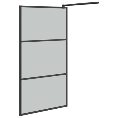 vidaXL Paroi de douche 115x195 cm Verre ESG foncé Noir