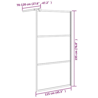 vidaXL Paroi de douche 115x195 cm Verre ESG foncé Noir