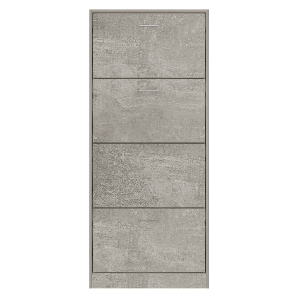 vidaXL Armoire à chaussures Gris béton 63x24x147 cm Bois d'ingénierie
