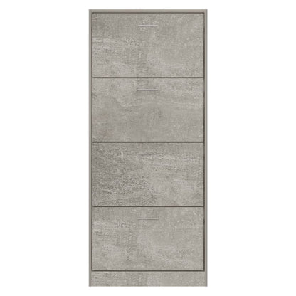 vidaXL Armoire à chaussures Gris béton 63x24x147 cm Bois d'ingénierie