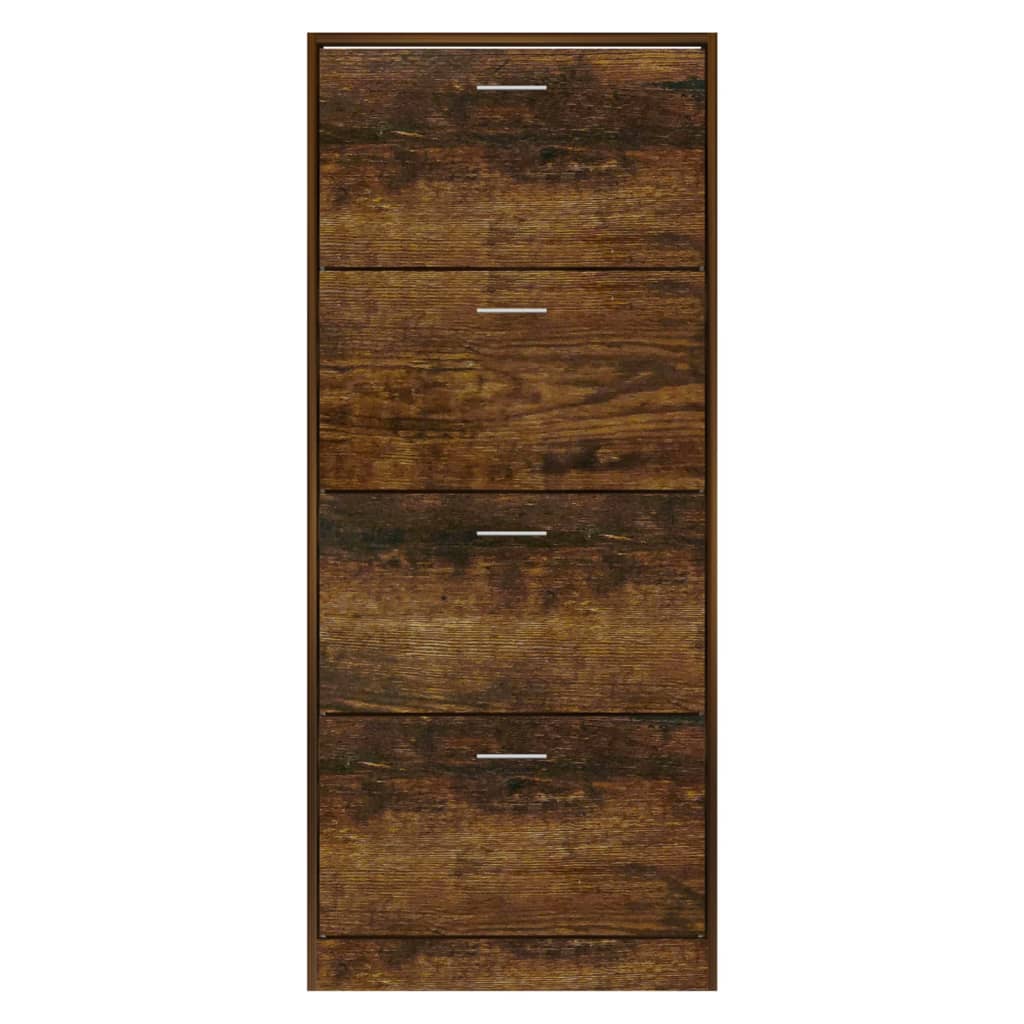 vidaXL Armoire à chaussures Chêne fumé 63x24x147 cm Bois d'ingénierie