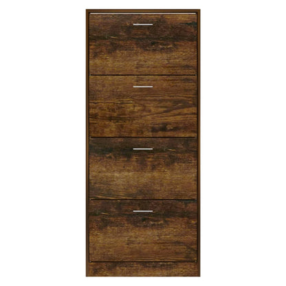 vidaXL Armoire à chaussures Chêne fumé 63x24x147 cm Bois d'ingénierie