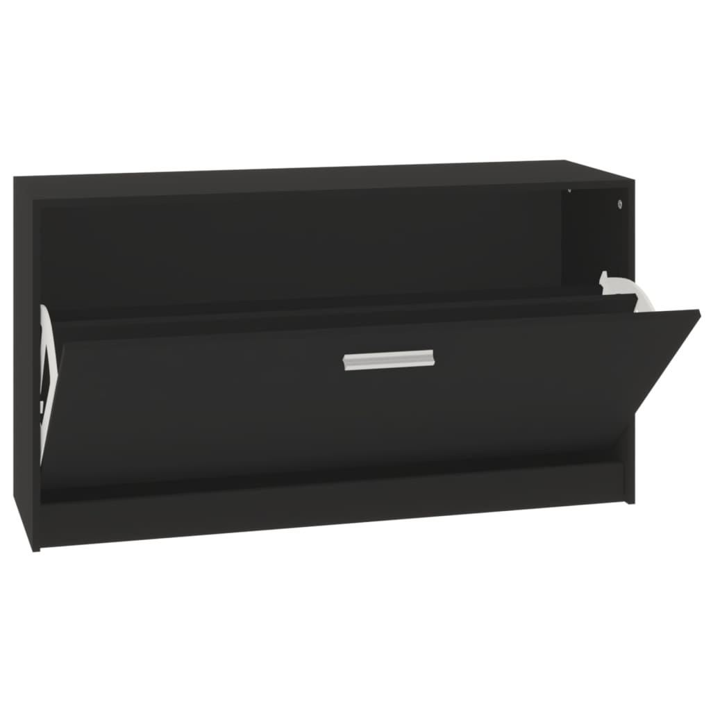 vidaXL Banc à chaussures Noir 80x24x45 cm Bois d'ingénierie