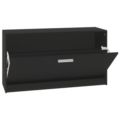 vidaXL Banc à chaussures Noir 80x24x45 cm Bois d'ingénierie