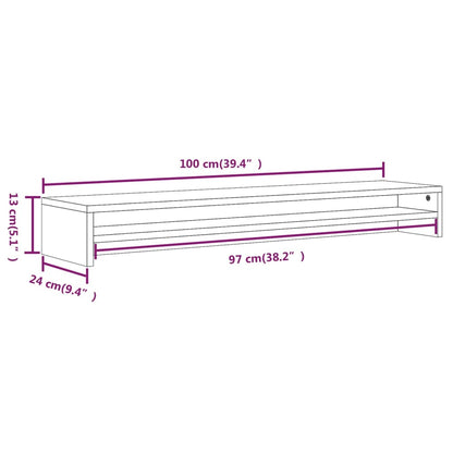 vidaXL Support de moniteur Chêne fumé 100x24x13 cm Bois d'ingénierie