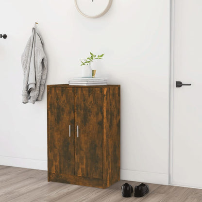 vidaXL Meuble à chaussures Chêne fumé 60x35x92 cm Bois d'ingénierie