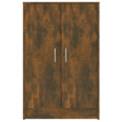 vidaXL Meuble à chaussures Chêne fumé 60x35x92 cm Bois d'ingénierie