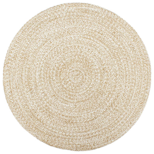 vidaXL Tapis fait à la main Jute Blanc et marron 210 cm