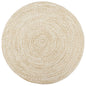 vidaXL Tapis fait à la main Jute Blanc et marron 210 cm