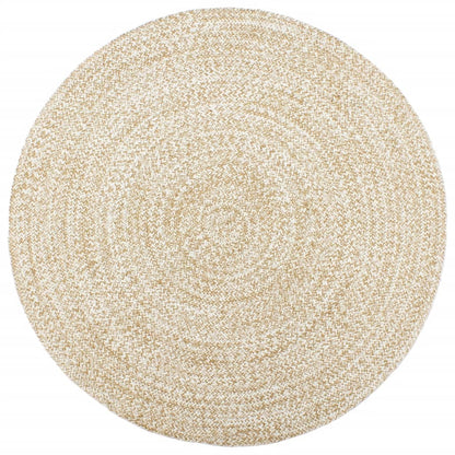vidaXL Tapis fait à la main Jute Blanc et marron 240 cm