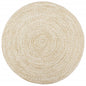 vidaXL Tapis fait à la main Jute Blanc et marron 240 cm