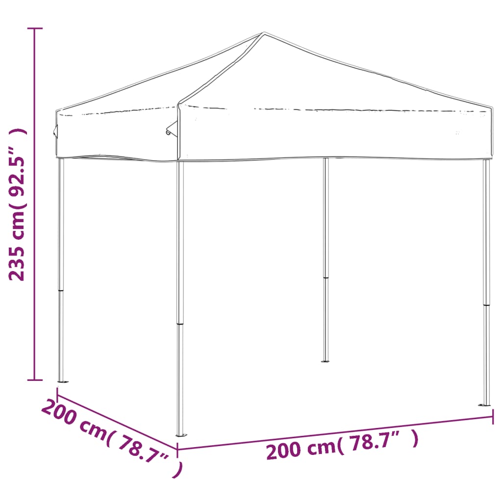 vidaXL Tente de réception pliable Crème 2x2 m