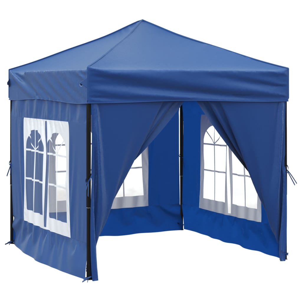 vidaXL Tente de réception pliable avec parois Bleu 2x2 m