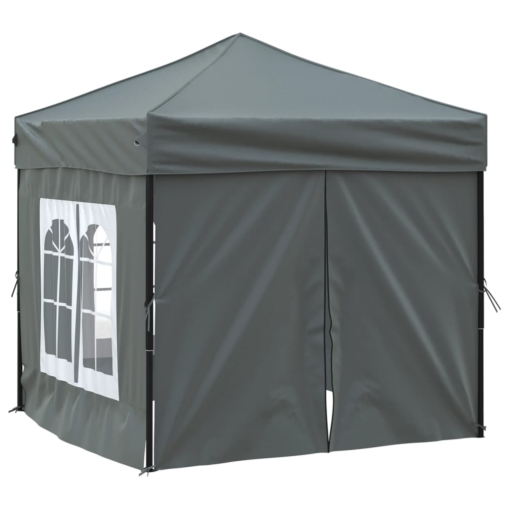 vidaXL Tente de réception pliable avec parois Anthracite 2x2 m