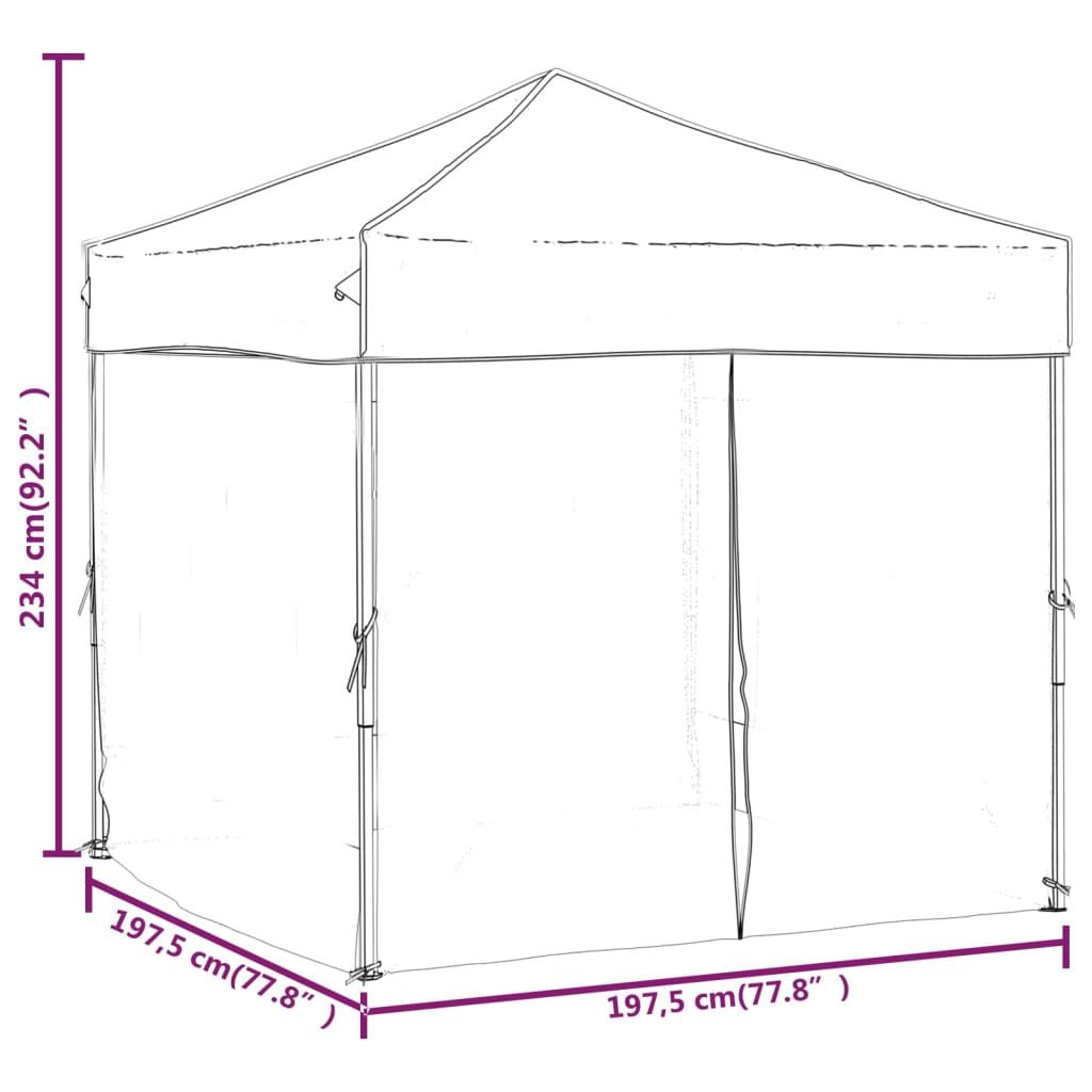vidaXL Tente de réception pliable avec parois Anthracite 2x2 m